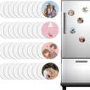 40Pcs Sublimation Magnet Blanks Sublimation Round Magnets Sublimation Blanks Products Personalized Custom Picture Magnets DIY Gifts for Home Kitchen Refrigerator Microwave Oven Officer