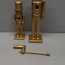 2 Pcs Christmas Nutcracker Ornaments Neutral Nutcracker Figures 10'' 15''Christmas Decor Ornament Soldier Festive Collectible Gift for Table Fireplace Shelf Desktop(Gold,Wooden)