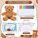 Blueweenly 60 Pcs Graduation Make Your Own Stuffed Animal Teddy Bear Kit Including 15 9.84 Inches Velvet Animal 15 12 Colors Markers and 15 T Shirt and Cards for Graduates DIY Crafting Gift