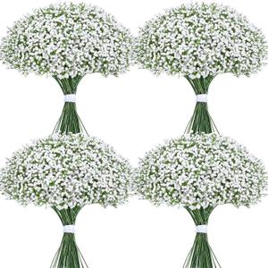 Yastouay Babys Breath Artificial Flowers, 30 Pcs White Baby Breath Flowers Artificial Bulk, Real Touch Fake Babys Breath Gypsophila for Wedding Party Bouquet Floral Arrangement Home Decor