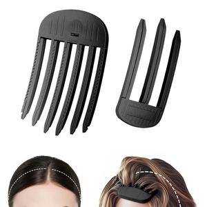 2Pcs Volumizing Hair Clips for Women,Easy High Crown Volume Tool, No Crease Hair Root Lifting Clips for a Natural Puffy Lazy Hairstyle, Black