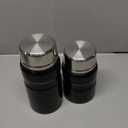 Insulated Food Jar Set  25.4oz & 17oz Stainless Steel Containers with Folding Spoon and Carrying Bags  Leak-Proof, Keeps Food Hot or Cold for up to 12 Hours  Ideal for Work, School, Travel (Black)