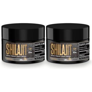 Shilajit Resin - Organic Shilajit Resin Third Party Tested Rich in 85+ Trace Minerals, Gold Grade Himalayan Pure Shiljait for Energy (1 Fl Oz (Pack of 2))