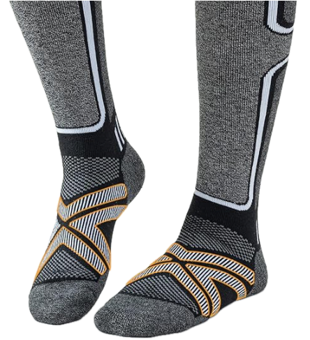 Merino Wool Ski Socks Women Men,2 Pairs Knee High Winter Warm Skiing Socks Performance Thermal Snowboarding Socks (Medium, Black & Blue)