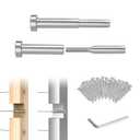 CKE 50 Pack Invisible Cable Railing kit 3/16" Swage Tensioner Hardware and Terminal Hidden T316 Stainless Steel Invisible Receiver and Swage Stud End for 2"x2" 4"x4" Wood/Metal Post Deck Stairs CR31