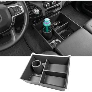 Center Console Floor Organizer for 2013-2025 Ram 1500-5500 Classic | Not 2019-2026 New Body, Beach Seat Front Under Seat Storage Box Inserts Tray, Ram 1500 2500 3500 4500 5500 Accessories