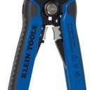Klein Tools 11061 Self-Adjusting Stripper / Cutter, Heavy Duty, for 10-20 AWG Solid, 12-22 AWG Stranded, and Romex Wire 12/2 and 14/3 (Blue/Black)