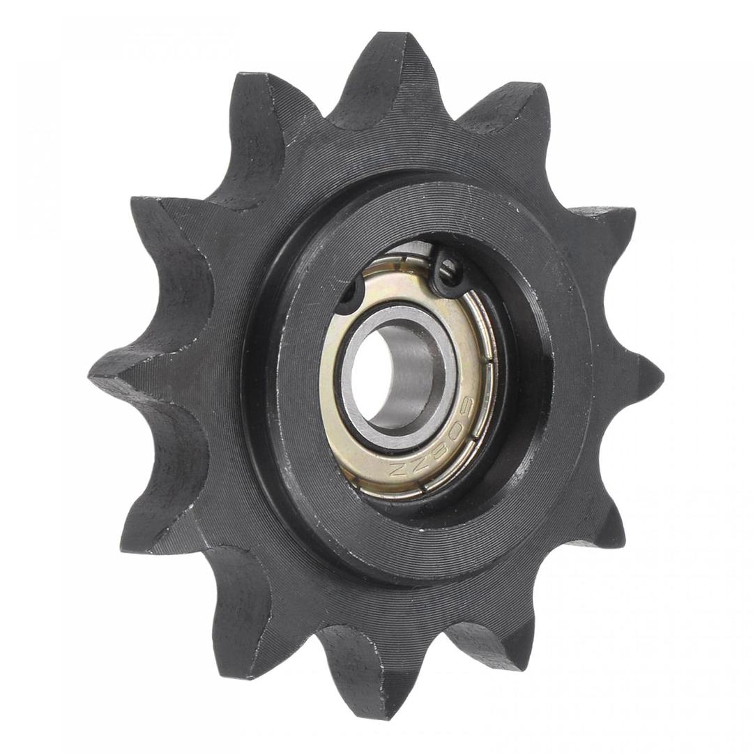 uxcell Chain Idler Sprocket, 8mm Bore 1/2" Pitch 12 Tooth Tensioner, Black Oxide Finish C45 Carbon Steel with Insert Single Bearing for ISO 08B Chains