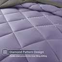 Cosybay Bed in a Bag King Reversible Comforter Sets 7pcs All Season Down Alternative Bedding Sets Lavender and Grey with Comforter, Pillow Shams, Flat Sheet, Fitted Sheet and Pillowcase
