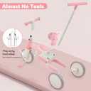 Bobike 5-in-1 Tricycle for Toddlers 18 Months to 5 Years Old, Toddler Bike, Kids Tricycle with Push Handle and Backrest, Toddler Balance Bike with Easy Assembly for Boys and Girls.(Pink), 12 inches x 8 inches x 17 inches