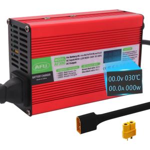 58.8V 5A Li-ion Charger with OLED Display for 14S 52V Li-ion Battery Smart Battery ChargerDC XT60 Male Connector