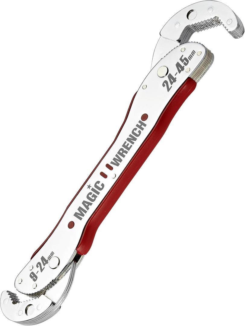 Multi-function Universal Adjustable Auto-Ratcheting Works as Reversible Ratchet Pop Socket Combination & Pipe Monkey Spanner Sae Crescent Nut Gear-Wrench Set for Craftsman & Plumbers