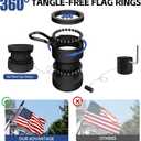 American Flag with Pole for House Outside, Including 5Ft Heavy Duty Flag Aluminum Poles Kit and 100% Polyester 3x5 ft US Flag, No Tangle Spinning Pole and Multi-Position Flag Pole Bracket