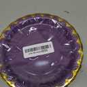 HEIPINIUYE 50 Pieces Purple Paper Plates with Gold Foil 7 Inch Disposable Purple Scalloped Dinner Plates for Wedding Baby Shower Birthday Party Dessert Plate