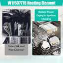 Upgraded W11537778 Dishwasher Heating Element Replacement Compatible with Whirlpool Kitchen-Aid, Maytag Dishwasher Heater Element Fit models WDPA70SAMZ1 WDT750SAKW3 KDFE104KBL0, KDFE204KPS0