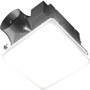 EVOLVE Premium Bathroom Exhaust Fan with Light and Continuous Run, 110-130-150 Selectable CFM