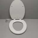 Mayfair Athens Toilet Seat, Easy Clean Hinges and Durable Wood Seat, Elongated, White