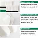 women's men's selected Athletic round neck socks cotton stripe socks 5/10 pairs (White)