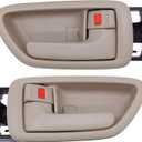 2Pcs Interior Door Handles Driver & Passenger Side for 2001-07 Toyota Sequoia, 2000-2004 Avalon, 2004-2006 Tundra - Crew Cab ONLY - Four Full-Sized Doors - Beige