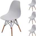 NILUOH Shell Chair Cover Mid Century Modern Dining Chair Covers Lounge Armless Chairs Covers for Kitchen,Dining Room,Set of 4,Bright Gray