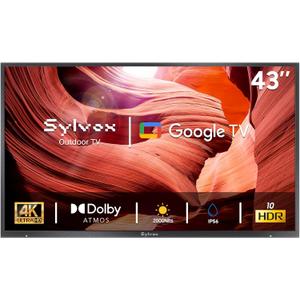 SYLVOX Outdoor TV, 43 inch 2000 nits Full Sun Outdoor TVs, Weatherproof TV | 4K Smart, IP56 Waterproof, Sunlight Readable, Support Dolby Vision Atmos, for Poolside Backyard Business (Pool Pro 3.0 /2026)
