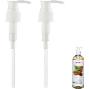 Dispenser Pump Compatible with Now Foods Solutions Sweet Almond Oil, Vegetable Glycerin, Castor Oil, Grapeseed Oil, Liquid Coconut Oil, etc., 2 Pieces White Pump for Bottle 16 Fl Oz