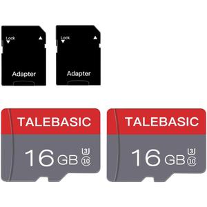2 Pack 16GB Memory Card Class 10 Flash Card Fast Speed TF Card with Adapter for Tablet/Mobile Phone/Camera/Car Audio/Game Console(2 Pcs 16GB)