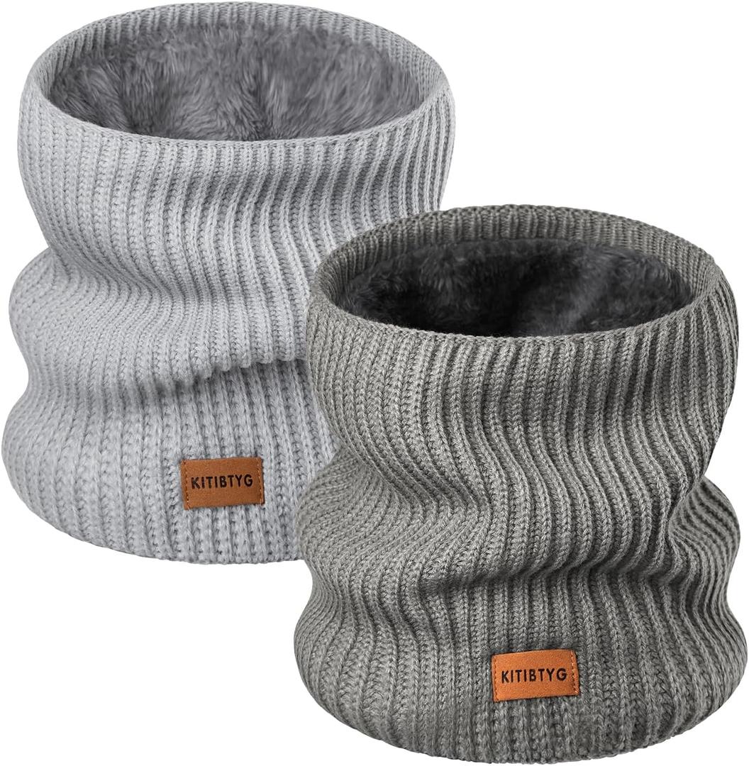 Winter Neck Gaiters & Ski Mask,Winter Fleece Neck Warmer Face for Men &Women Windproof Gift (Gray*darkgray)