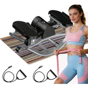 Rock Stepper Side to Side Low-Impact Rocking Stepper for Home Exercise Compact Side Stepper with Resistance Bands Quiet Lateral Exercise Machine for Full Body Workout