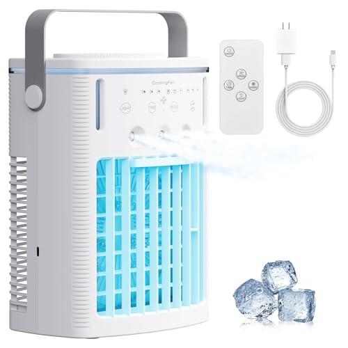Portable Air Conditioners, 800ml Portable AC Unit with Remote Control, Powerful 3 Speeds 7 Colors LED Evaporative Air Cooler with Timer