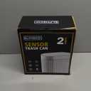 ELPHECO Automatic Motion Sensor Trash Can - 2 Gallon Slimline for Bathroom, Bedroom, Kitchen, Office - White with Gold Trim