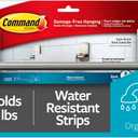 Command Hand Towel Bar Satin Nickel with 4 Water Resistant Command Strips, 9" Hand Towel Holder, Holds up to 3 lb, Great for Bathroom Dcor on the Wall, Inside the Cabinet, or in the Shower