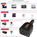 HearGrow100w Car Power Inverter, 12V DC to 110V AC Vehicles Converter with USB PortsPlug Adapter Outlet and Fast Charging PD3.0 Type-C for Phones, Pads, Laptops and Computer Charger
