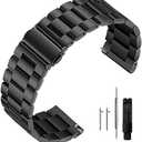 Niziruoup Stainless Steel Watch Band Quick Release Premium Brushed Matte Metal Watch Strap Bracelet 16mm 18mm 20mm 22mm 24mm Universal Stainless Steel Smartwatch Replacement Band Strap Men Women