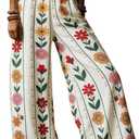 SOLY HUX Boho Wide Leg Pants Women High Waist Elastic Baggy Palazzo Pants Holiday Pants, S