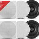 Pyle 10 Ceiling Wall Mount Speakers - Pair of 2-Way Full Range Sound Stereo Speaker Audio System Flush Design w/ Electronic Crossover Network 35Hz-20kHz Frequency Response & 300 Watts Peak PDIC106