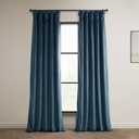 HPD Half Price Drapes Heritage Plush Velvet Curtains 96 Inches Long Room Darkening Curtains for Bedroom & Living Room 50W x 96L, (1 Panel), Avalon Blue