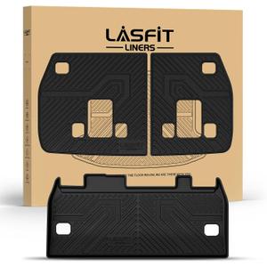 LASFIT Cargo Mat & Backrest Mats for Kia Carnival 2026 2025 2024 2023 2022 / Kia Carnival Hybrid 2025-2026, All Weather TPE Custom Fit Mats Car Trunk Mat Cargo Liner Accessories, Black
