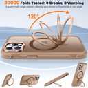 Case for iPhone 14 pro max, with Invisible Magnetic Stand, Mil-Grade Drop Protection, Non-Slip, Anti Fingerprint Anti Scratch, Shockproof Matte Phone Case (Brown)