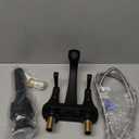 VXV Bathroom Faucet Matte Black, 2 Handles Low Arc Bathroom Sink Faucets, 4 Inch Centerset Bath Lavatory Faucets with Pop-up Drain & Faucet Supply Lines (MB)