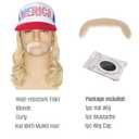 Yan Dream Blonde Mullet Hat Wig with Mustache for Men 4th of July American Costume Funny Wigs Men