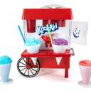 Nostalgia Kool-Aid Snow Cone Shaved Ice Machine - Retro Table-Top Slushie Machine Makes 20 Icy Treats - Includes 2 Reusable Plastic Cups & Ice Scoop - Red