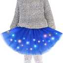 Girl Tutu Skirt, Light Up LED Ballet Tutu Skirt 2-8 Years Fluffy Ballet Dress Up Costume for Kids Party (Blue)