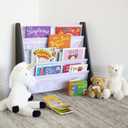 Humble Crew Kids Bookshelf, 4-Tier Front-Facing Book Display Organizer, Montessori Toddler Bookcase for Playroom, Bedroom & Reading Corner, Espresso Wood/White, 25"W x 11"D x 24"H