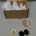 10 Pack Brass Kitchen Cabinet Hardware Round Knob,Gold Drawer Dreeser Pull,1-1/4"(32mm) Diameter,Unique Style for Modern Home Dcor - Black