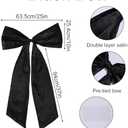 Large Black Bow Party Decoration, 47x25 Inch Giant Big Satin Bow Wall Decor for Home Birthday Wedding Bachelorette Party Christmas Baby Shower Themed Gift Graduation Backdrop