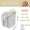 Saim Flour Storage Containers Bin 25lbs, 4Pack Airtight BPA Free Rice & Food Dispenser with Measuring Cup, Scoop - Kitchen Pantry Organizer for Flour, Rice, Grain, Cereal, Pet Food (Grey)