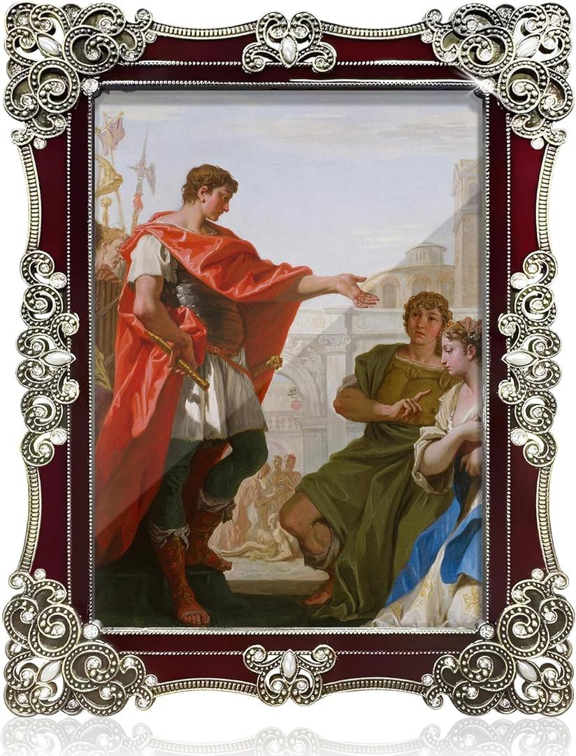 Metal 5x7 Picture Frame Made of High Definition Glass Vintage Picture Frames for Tabletop Display Photo Frame Dcor Red 1 Pack