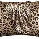 Silky Satin Toddler Pillowcases Pack of 2, 13x18 Inches Cheetah Print Travel Pillowcases with Envelope Closure, Small Kids Pillow Cases Covers, Gold Leopard