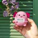 Emotional Support Nuggets Crochet Kit, Positive Crochet Axolotls, Handmade Inspirational Gifts Emotional Cheer Support Funny Pickle, Positive Crochet Animals Birthday Gifts for Women Man